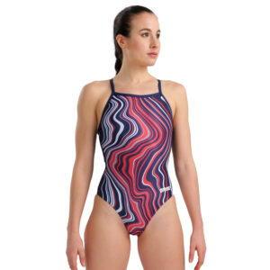 Womens Marbled Light Drop Back Swimsuit