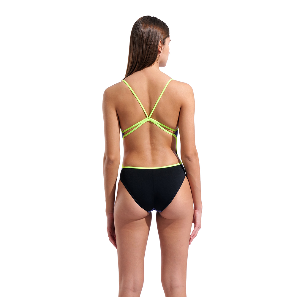 Womens Solid Lace Back Swimsuit - Arena Swim UK