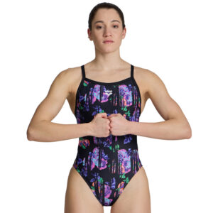 Womens Rose Texture XCross Back Swimsuit